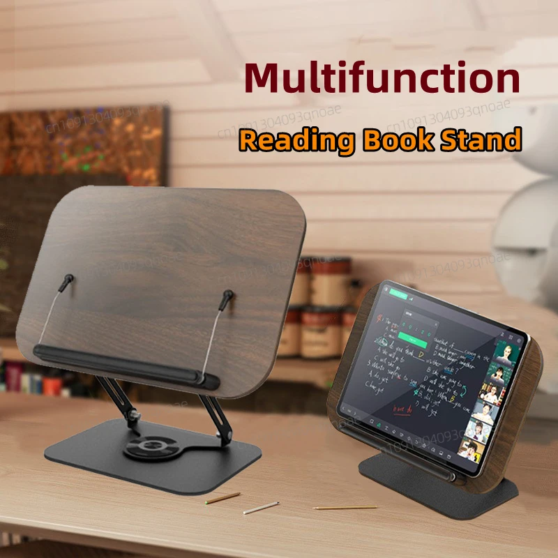 Reading Books Holder Desktop Book Laptop Stand with 360° Rotating Base Wooden Panel & Page Clips Foldable and Angle for Textbook
Reading Books Holder Desktop Book Laptop Stand with 360° Rotating Base Wooden Panel & Page Clips Foldable and Angle for Textbook
