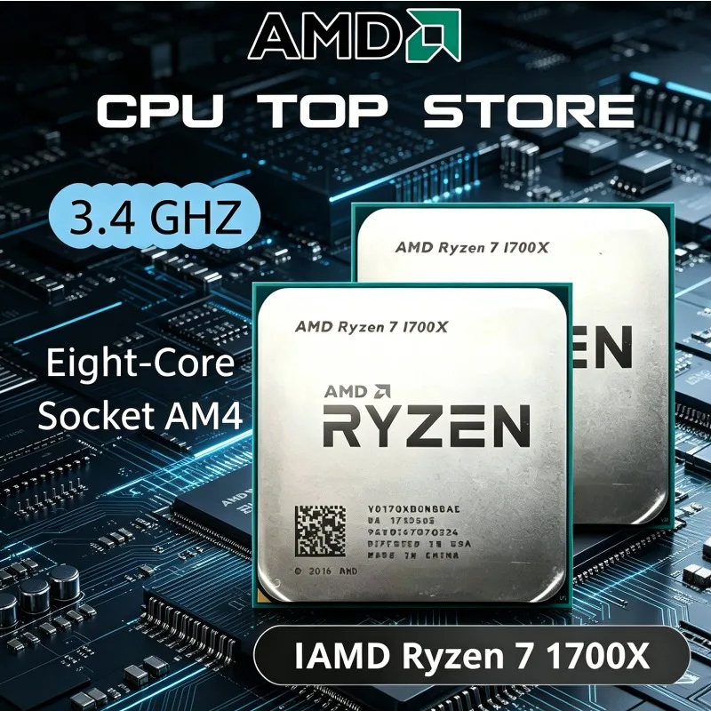 AMD Ryzen 7 1700X R7 1700X 100% Brand New and Original Eight-Core 3.4 GHz CPU Processor YD170XBCM88AE Socket AM4 IN STOCK
AMD Ryzen 7 1700X R7 1700X 100% Brand New and Original Eight-Core 3.4 GHz CPU Processor YD170XBCM88AE Socket AM4 IN STOCK