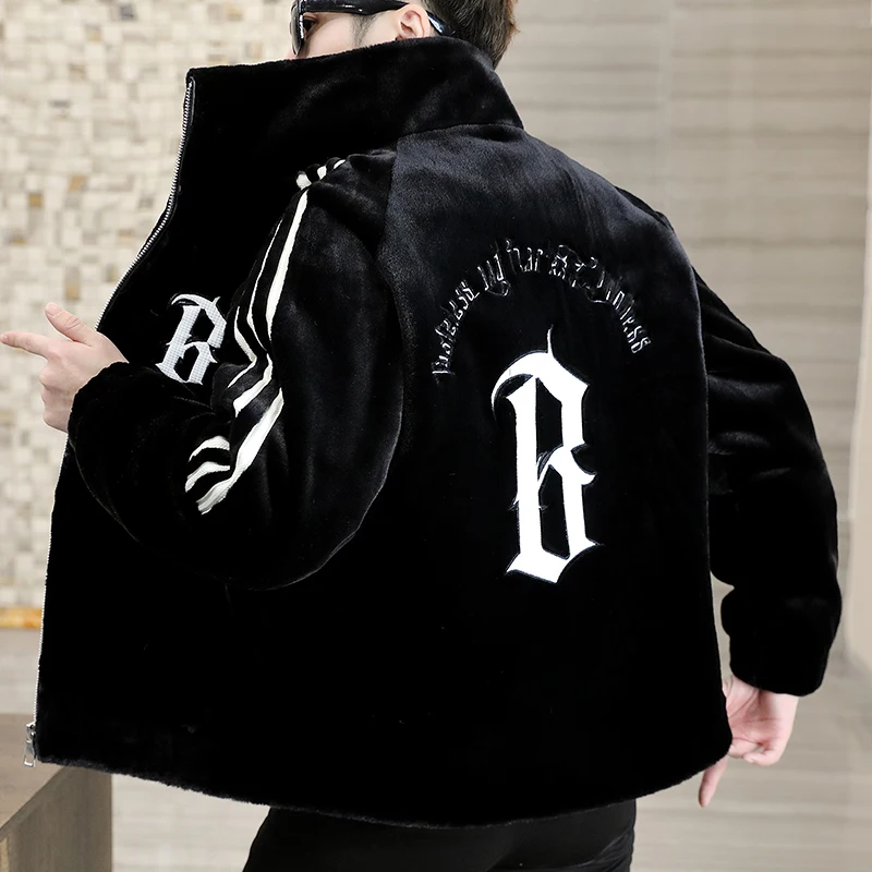 Winter Men Faux Leather Jacket Men Loose Fur Men Jacket Letter Big B Pattern Print Coat Jaqueta Motoqueiro Tide Veste Cuir Homme
Winter Men Faux Leather Jacket Men Loose Fur Men Jacket Letter Big B Pattern Print Coat Jaqueta Motoqueiro Tide Veste Cuir Homme