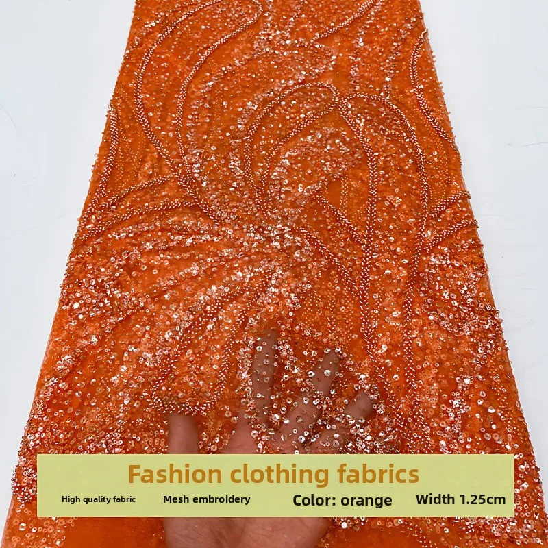 Lace Mesh Bead Tube Embroidery Sequins Fabric for Wedding Dress Clothing Veil Design Diy Cloth By The Yard Sewing Material
Lace Mesh Bead Tube Embroidery Sequins Fabric for Wedding Dress Clothing Veil Design Diy Cloth By The Yard Sewing Material