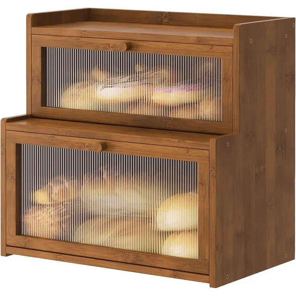 Double Layer Bamboo Bread Box or Kitchen Counter,Bread Holder,Countertop Bread Storage with Window (Brown)
Double Layer Bamboo Bread Box or Kitchen Counter,Bread Holder,Countertop Bread Storage with Window (Brown)