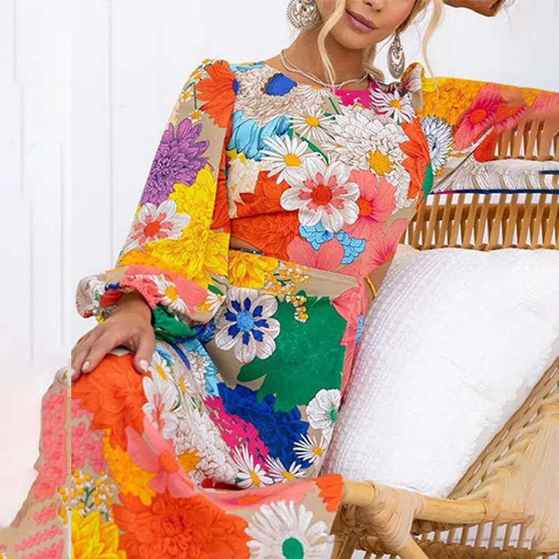 2023 Y2K INS Sexy Long Lantern Sleeve O Neck High Waist Hollow Out Bohemian Dress Elegant Corset Vacation Dress for Women
2023 Y2K INS Sexy Long Lantern Sleeve O Neck High Waist Hollow Out Bohemian Dress Elegant Corset Vacation Dress for Women