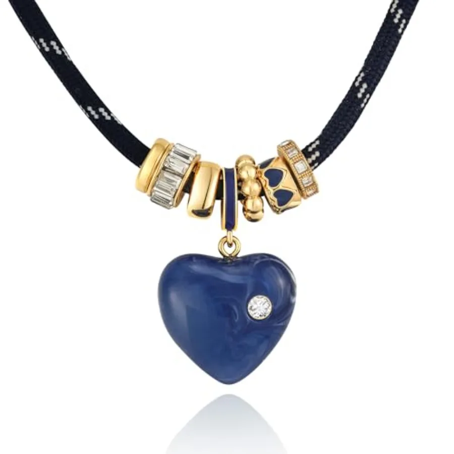 Cord Pendant Necklace for Women, Adjustable Cord Choker with Natural Stone and Charm, Trendy Statement Necklaces Summer Jewelry
Cord Pendant Necklace for Women, Adjustable Cord Choker with Natural Stone and Charm, Trendy Statement Necklaces Summer Jewelry