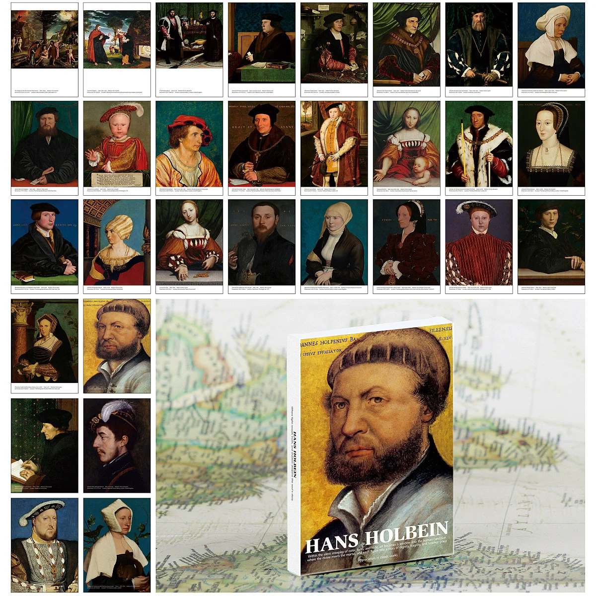 Набор из 30 винтажных открыток с картинами немецкого художника Ганса Хольбейна - коллекция карточек с изображениями масляных картин эпохи Возрождения
Набор из 30 винтажных открыток с картинами немецкого художника Ганса Хольбейна - коллекция карточек с изображениями масляных картин эпохи Возрождения