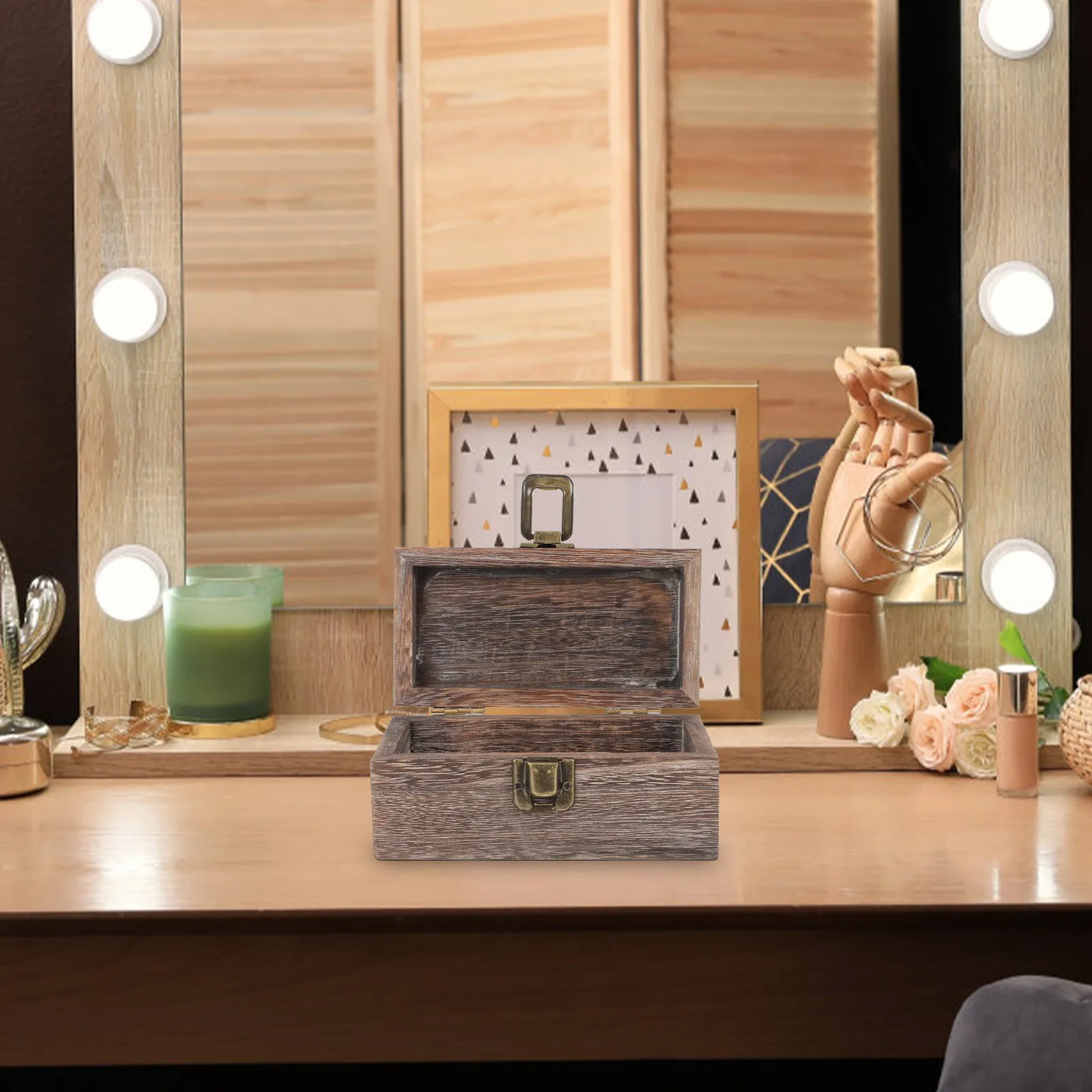 Wooden Storage Box For Jewelry Keepsakes Vintage Lidded Organizer Case Small Trinket Box Eyeglasses Rings Crafts Sundries
Wooden Storage Box For Jewelry Keepsakes Vintage Lidded Organizer Case Small Trinket Box Eyeglasses Rings Crafts Sundries