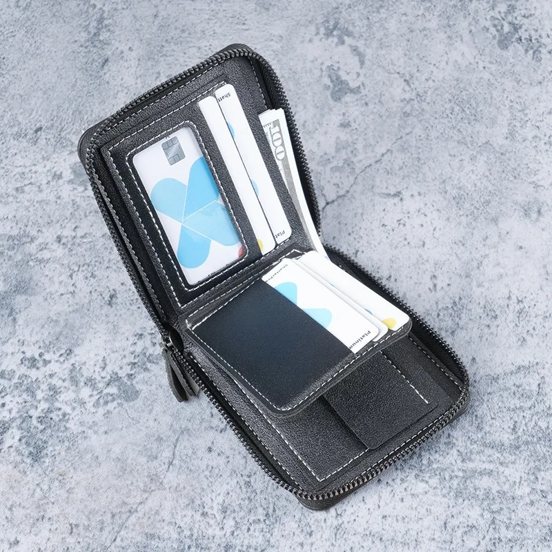 Men's Short PU Leather Zipper Wallet, Vintage Leaf Embossed Texture Card Holder With Coin Pocket, Minimalist Daily Money Purse
Men's Short PU Leather Zipper Wallet, Vintage Leaf Embossed Texture Card Holder With Coin Pocket, Minimalist Daily Money Purse