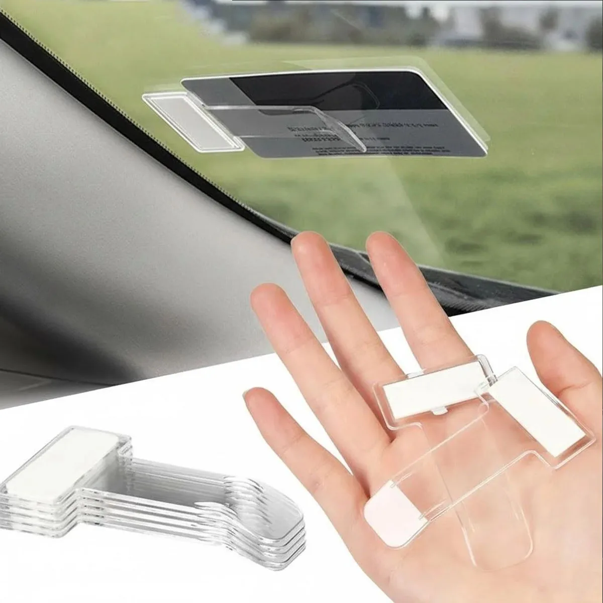 Transparent car windshield organizer - safety fixture, multi-function parking ticket, ticket, sticky note holder
Transparent car windshield organizer - safety fixture, multi-function parking ticket, ticket, sticky note holder
