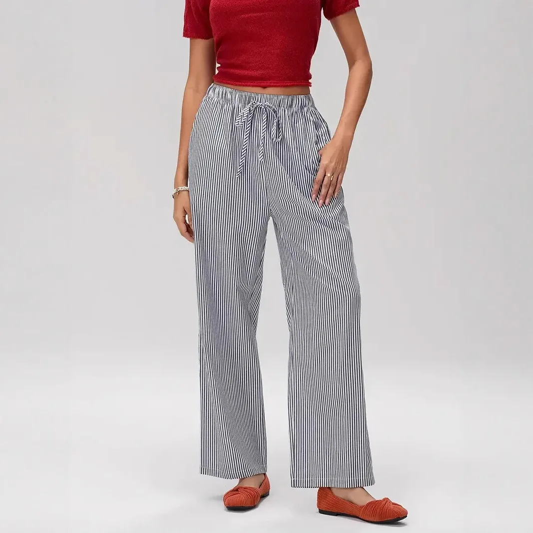 2025 Women's Striped Wide-Leg Pants Casual Street Fashion Loose High-Waist Trousers
2025 Women's Striped Wide-Leg Pants Casual Street Fashion Loose High-Waist Trousers
