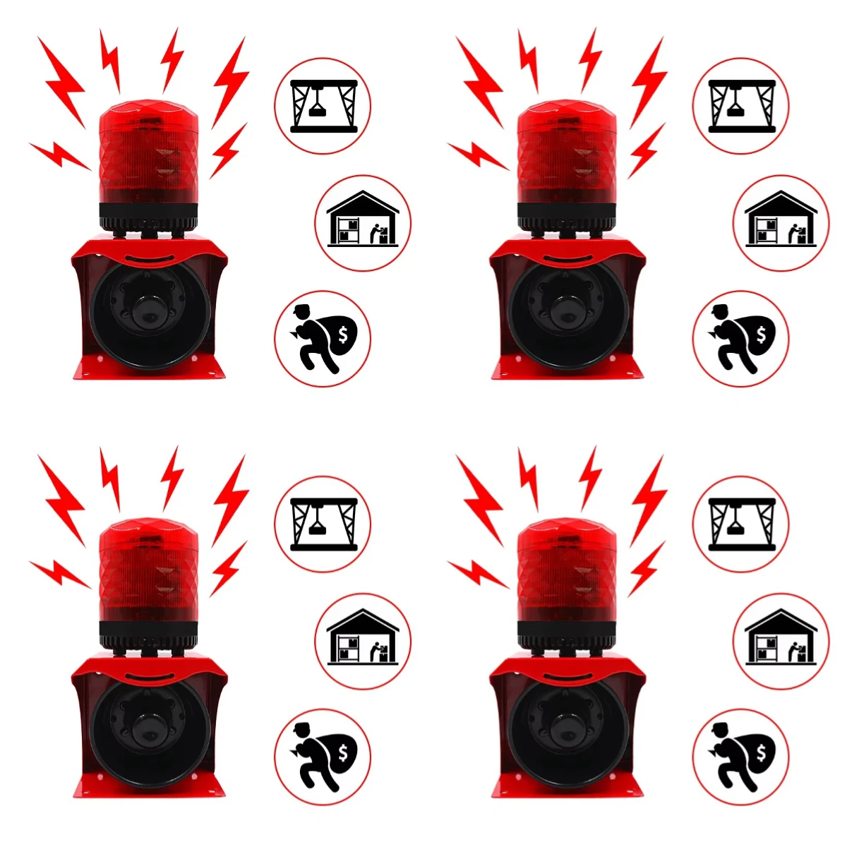 DC 12V 24V Sound and Light Alarm with 1 Year Warranty for Factory Warehouse Safety
DC 12V 24V Sound and Light Alarm with 1 Year Warranty for Factory Warehouse Safety