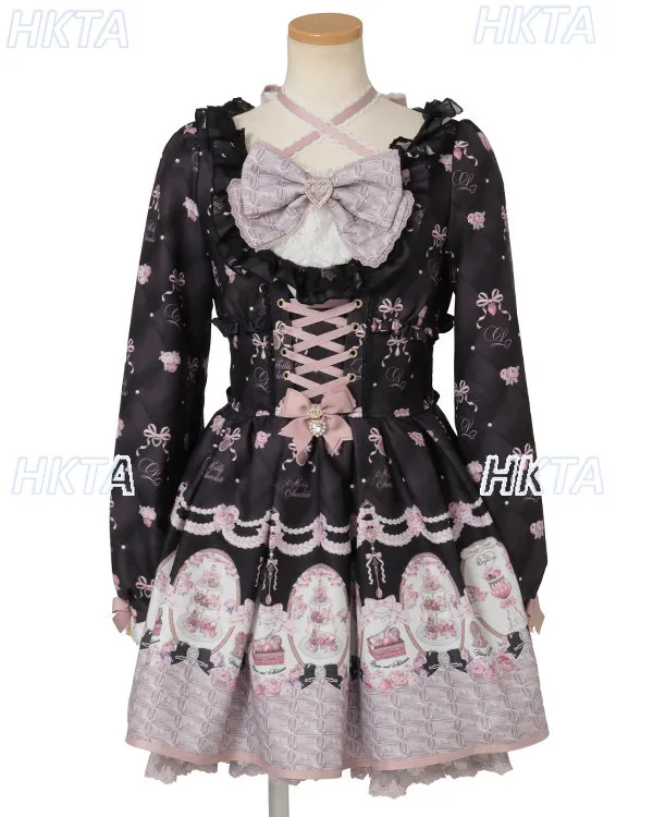 Original Japanese Sweet Chocolate Print Criss-cross Halter Dress Women Summer New Op Long Sleeve Dress Cute Girl Lolita Dresses
Original Japanese Sweet Chocolate Print Criss-cross Halter Dress Women Summer New Op Long Sleeve Dress Cute Girl Lolita Dresses