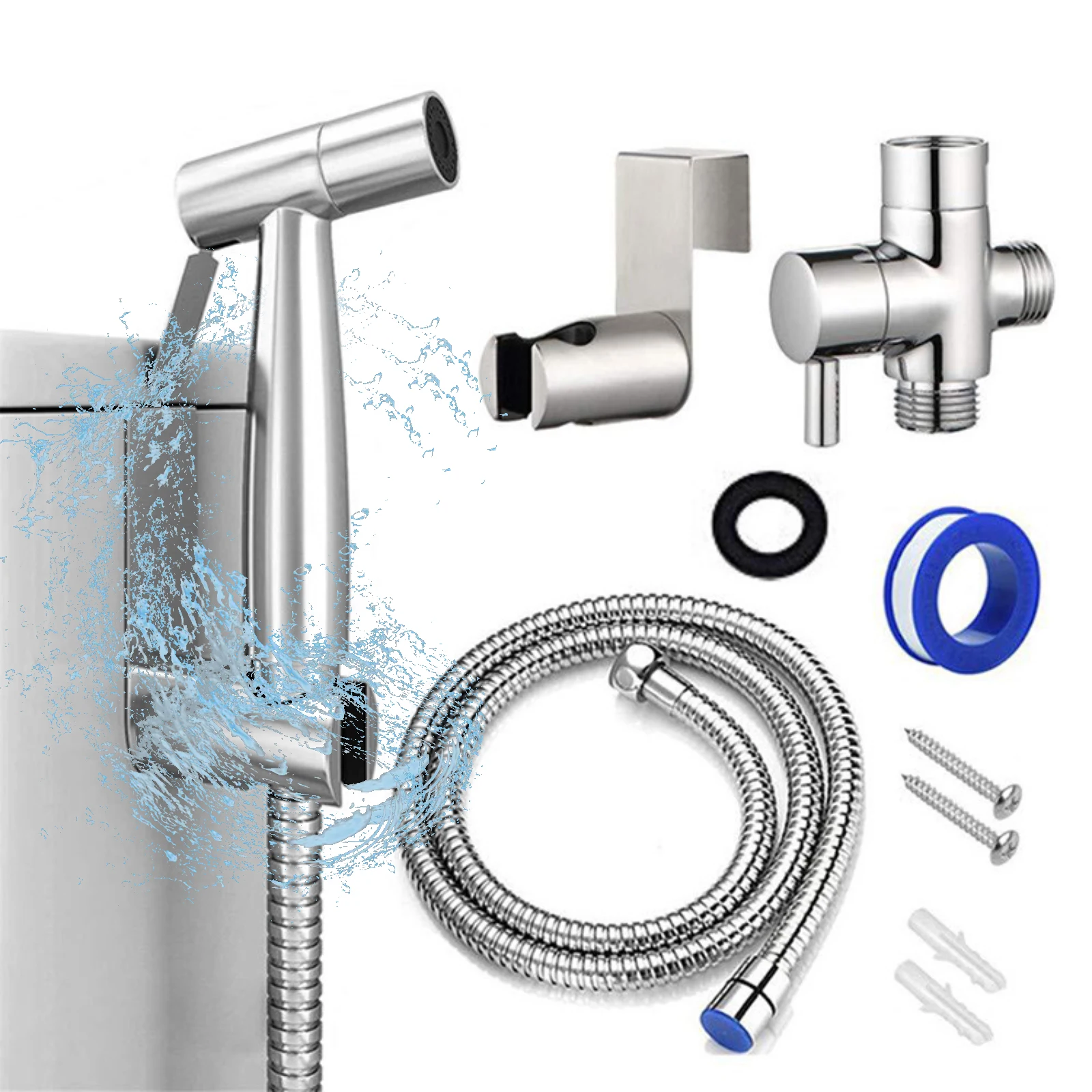 Stainless Steel Handheld Toilet Bidet Sprayer Set Self Cleaning Hand Bidet Faucet Shower Head For Bathroom
Stainless Steel Handheld Toilet Bidet Sprayer Set Self Cleaning Hand Bidet Faucet Shower Head For Bathroom