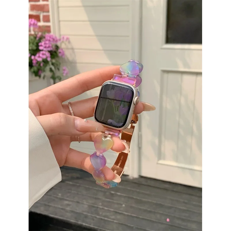 Love Heart Resin Strap For Apple Watch Band 41mm 40mm 38mm 44 45 42 49 Bracelet Watchband For iWatch Series 8 7 3 4 5 6 SE
Love Heart Resin Strap For Apple Watch Band 41mm 40mm 38mm 44 45 42 49 Bracelet Watchband For iWatch Series 8 7 3 4 5 6 SE