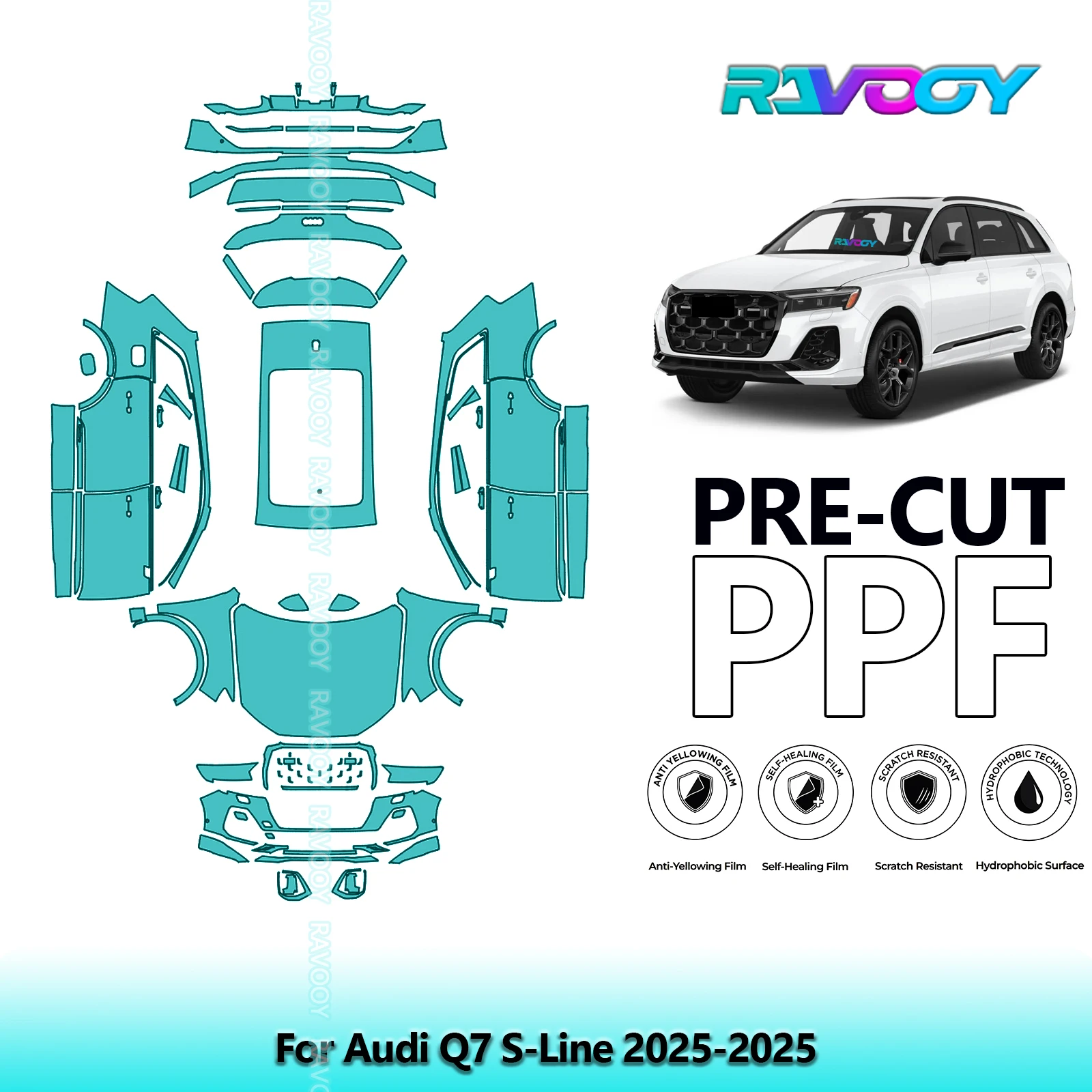 Full Vehicle Clear Bra Precut PPF Paint Protection Film For Audi Q7 S-Line 2025-2025
Full Vehicle Clear Bra Precut PPF Paint Protection Film For Audi Q7 S-Line 2025-2025