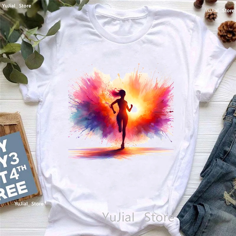 Running Girl Printed T Shirt Women Clothes 2024 Summer Fashion Tops Tee Shirt Femme Love Sports T-Shirt Female
Running Girl Printed T Shirt Women Clothes 2024 Summer Fashion Tops Tee Shirt Femme Love Sports T-Shirt Female