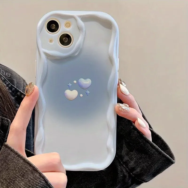 Blue Smudge Star Heart Pattern Cream Phone Case For IPhone 16 15 17 Pro Max 14 11 13 12 Plus 16E 17E Soft Curly Wave Frame Cover
Blue Smudge Star Heart Pattern Cream Phone Case For IPhone 16 15 17 Pro Max 14 11 13 12 Plus 16E 17E Soft Curly Wave Frame Cover