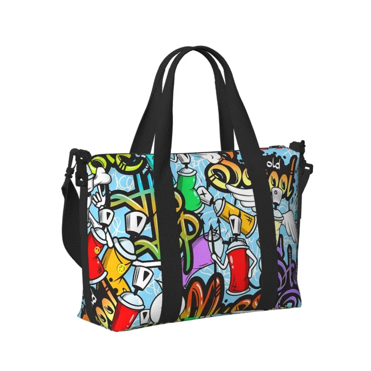 Custom Hip Hop Music Graffiti Beach Travel Bag Large Capacity Tote Bags for Gym Sport Women Shopping Duffle Shoulder Bag
Custom Hip Hop Music Graffiti Beach Travel Bag Large Capacity Tote Bags for Gym Sport Women Shopping Duffle Shoulder Bag
