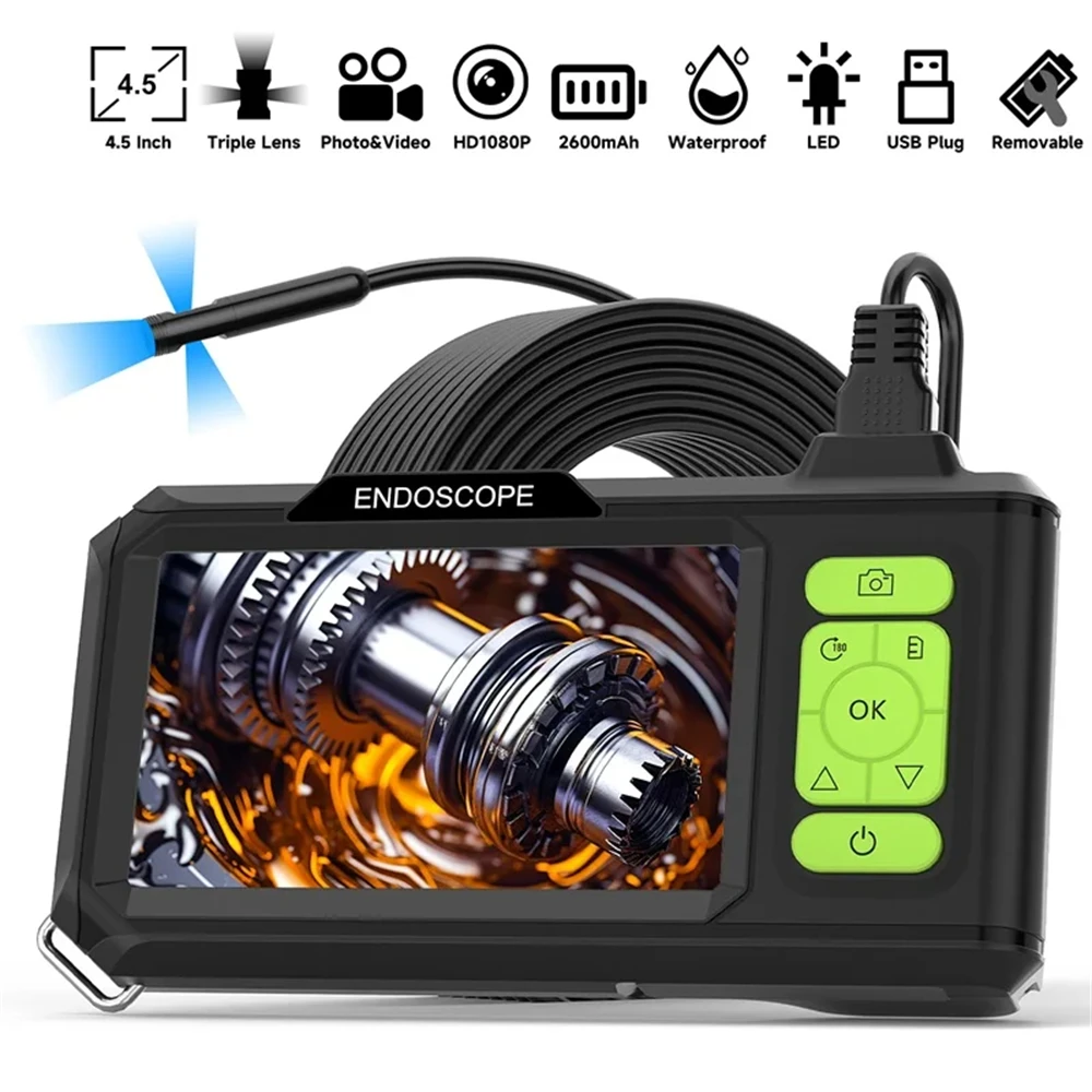Промышленный эндоскоп с IPS-экраном 4,3 дюйма, HD 1080P, с двумя/тремя объективами 5,5 мм/7,9 мм, запись видео, для авторемонта и обслуживания сантехники
Промышленный эндоскоп с IPS-экраном 4,3 дюйма, HD 1080P, с двумя/тремя объективами 5,5 мм/7,9 мм, запись видео, для авторемонта и обслуживания сантехники