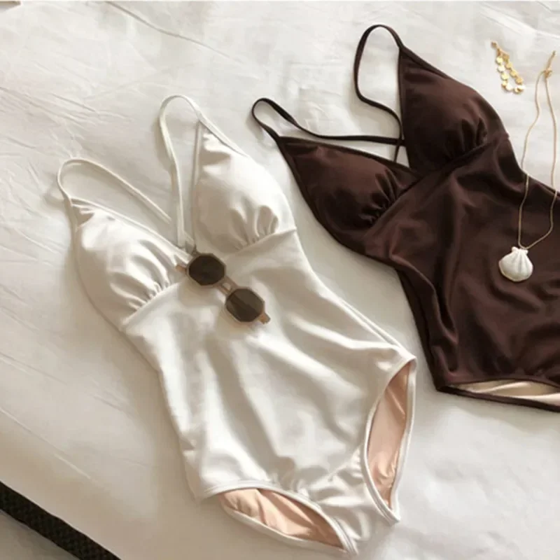 Korean Style One Piece Swimwear Solid Swimwear Push Up Swimsuit White Bathing Suit Sexy Monokini Brown Pool Beachwear 2024 New
Korean Style One Piece Swimwear Solid Swimwear Push Up Swimsuit White Bathing Suit Sexy Monokini Brown Pool Beachwear 2024 New