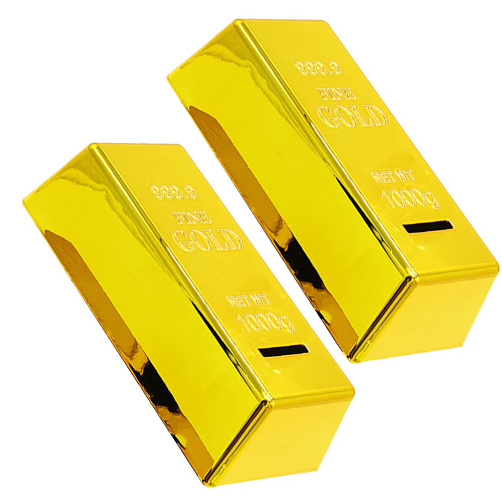 2Pcs Creative Gold Bar Saving Pot Plastic Coin Container Simulate Piggy Bank Exquisite Money Box Home Decoration
2Pcs Creative Gold Bar Saving Pot Plastic Coin Container Simulate Piggy Bank Exquisite Money Box Home Decoration