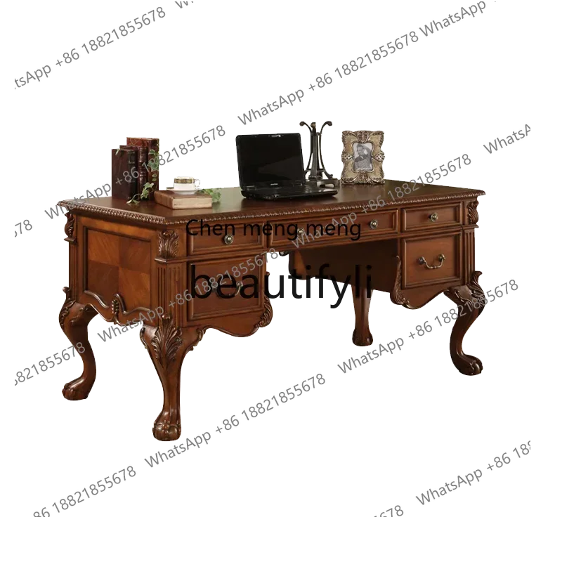 European solid wood desk home American retro boss study desk computer desk
European solid wood desk home American retro boss study desk computer desk