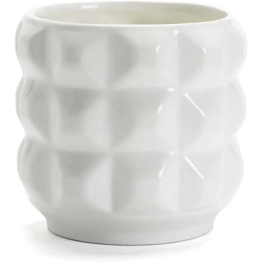 Керамический горшок для кашпо с дренажным отверстием диаметром 5 дюймов для дома и улицы, патио, садовые растения, цветы, сочные, с 3D узором, Rou 
Керамический горшок для кашпо с дренажным отверстием диаметром 5 дюймов для дома и улицы, патио, садовые растения, цветы, сочные, с 3D узором, Rou