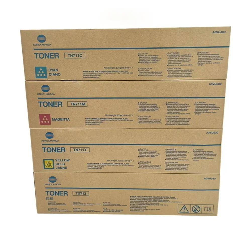 1set 4X TN711 TN712 Original CMYK Toner Cartridge for Konica Minolta Bizhub C654 C754 C654E C754E US Version
1set 4X TN711 TN712 Original CMYK Toner Cartridge for Konica Minolta Bizhub C654 C754 C654E C754E US Version
