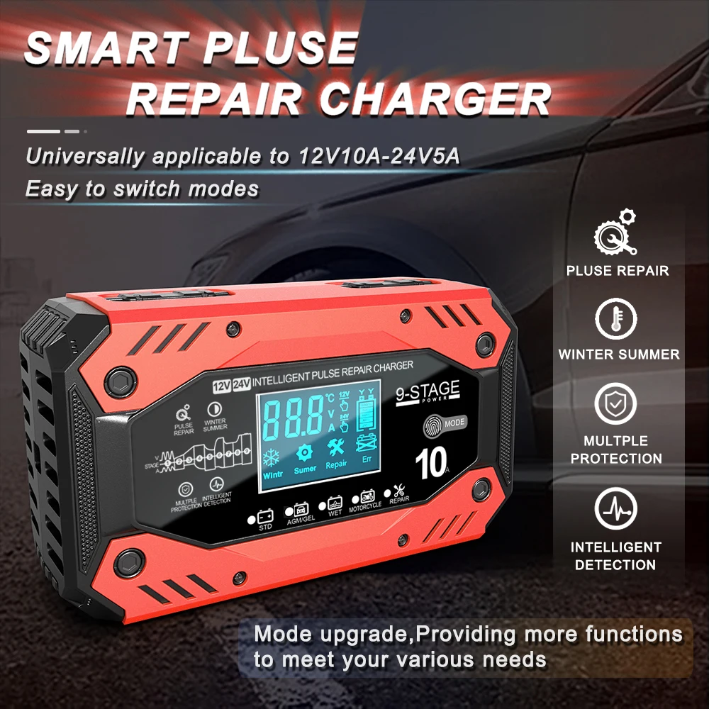 12 В 24 В 12 А 10 А зарядное устройство интеллекта быстрой зарядки автомобильных аккумуляторов 9-ступенчатый импульсный ремонт заряда для AGM GEL WET свинцово-кислотный
12 В 24 В 12 А 10 А зарядное устройство интеллекта быстрой зарядки автомобильных аккумуляторов 9-ступенчатый импульсный ремонт заряда для AGM GEL WET свинцово-кислотный