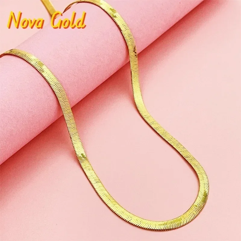 NovaGlod Men's & Women's 24K Gold AU999 Flat Snake Necklace - Pure gold, auspicious snake, perfect couple set, thoughtful gift
NovaGlod Men's & Women's 24K Gold AU999 Flat Snake Necklace - Pure gold, auspicious snake, perfect couple set, thoughtful gift