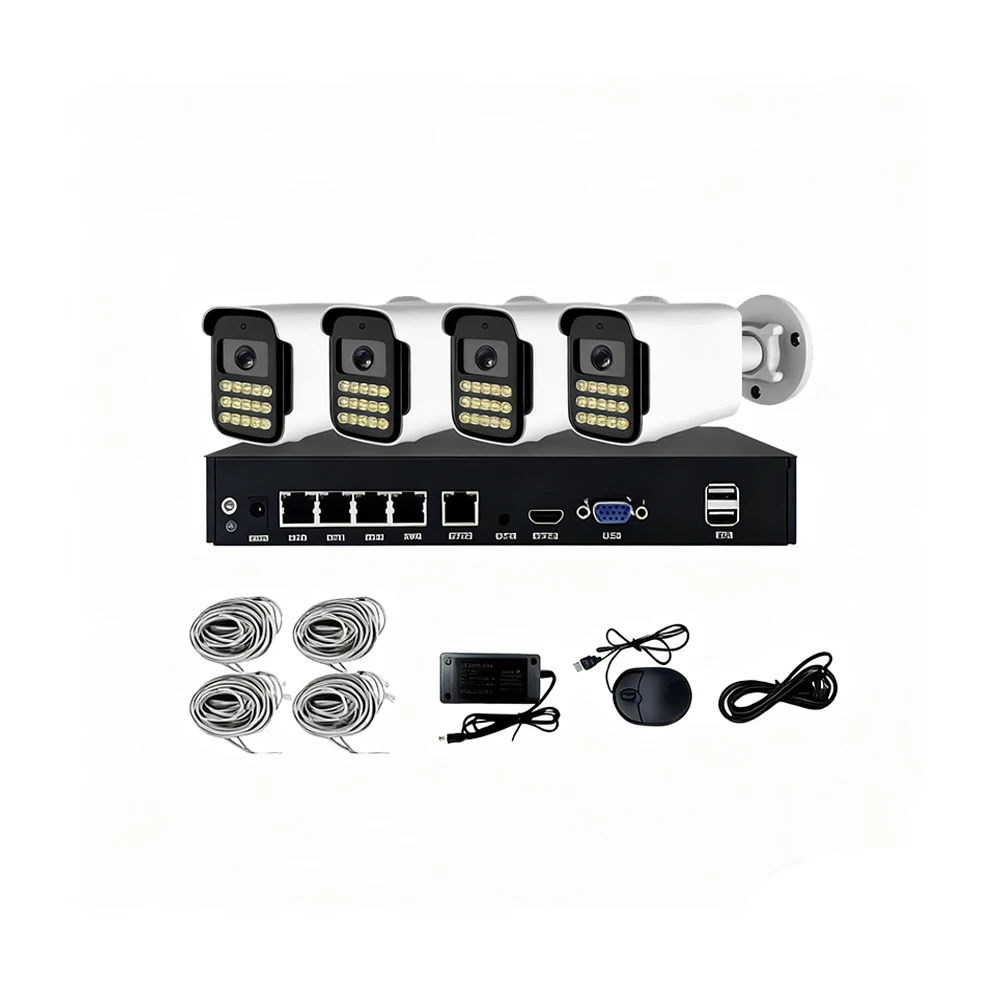 HONGTONG 4-канальный комплект пулевидной камеры IP66 Водонепроницаемая система видеонаблюдения Полноцветная камера ночного видения POE NVR Камера безопасности 5MP
HONGTONG 4-канальный комплект пулевидной камеры IP66 Водонепроницаемая система видеонаблюдения Полноцветная камера ночного видения POE NVR Камера безопасности 5MP