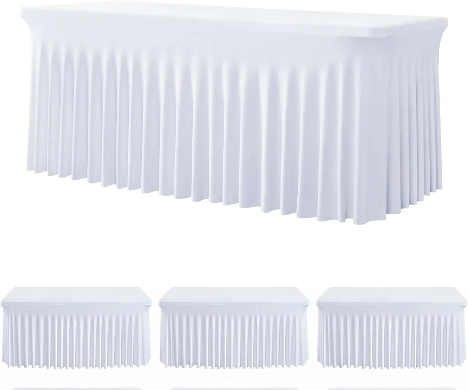 White Spandex Tablecloth for 6 Foot Rectangle Tables, 3Pack Stretch Table Cloths 6ft Fitted Table Cover Desk Skirt for Parties W
White Spandex Tablecloth for 6 Foot Rectangle Tables, 3Pack Stretch Table Cloths 6ft Fitted Table Cover Desk Skirt for Parties W