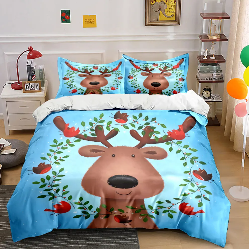 "Cartoon Reindeer Holiday Decoration Set" Soft Comfortable Duvet Cover Bedding Set Included 1*Duvet Cover & 2*Pillowcases,gift
"Cartoon Reindeer Holiday Decoration Set" Soft Comfortable Duvet Cover Bedding Set Included 1*Duvet Cover & 2*Pillowcases,gift