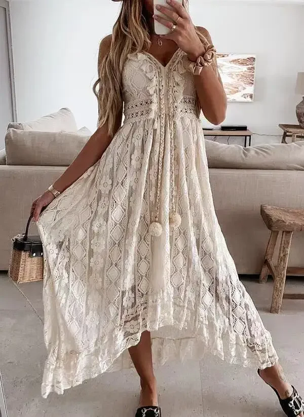 2024 Summer Women's Wear European and American Fashion Hanging Strap Lace Dress Holiday Travel Dress
2024 Summer Women's Wear European and American Fashion Hanging Strap Lace Dress Holiday Travel Dress