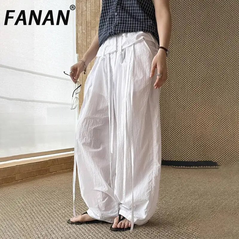FANAN 2026 Summer New Fashionable Design High-Waisted Ruffle Trim Buttoned Balloon Pants Loose Long Pants for Women
FANAN 2026 Summer New Fashionable Design High-Waisted Ruffle Trim Buttoned Balloon Pants Loose Long Pants for Women