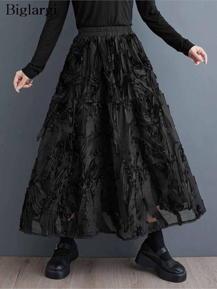 Oversized Mesh Skirt Women Embroidery Fashion Ruffle Pleated Ladies Skirts A-Line Loose Casual Elastic High Waist Woman Skirts
Oversized Mesh Skirt Women Embroidery Fashion Ruffle Pleated Ladies Skirts A-Line Loose Casual Elastic High Waist Woman Skirts