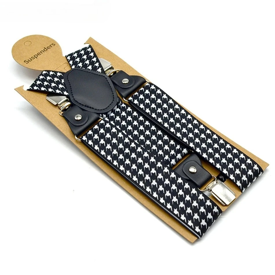 Black White Houndstooth Suspenders Man for Pants Fashion Casual Straps with Leather Adjustable 3 Cilps Y Back Braces Male Belts
Black White Houndstooth Suspenders Man for Pants Fashion Casual Straps with Leather Adjustable 3 Cilps Y Back Braces Male Belts