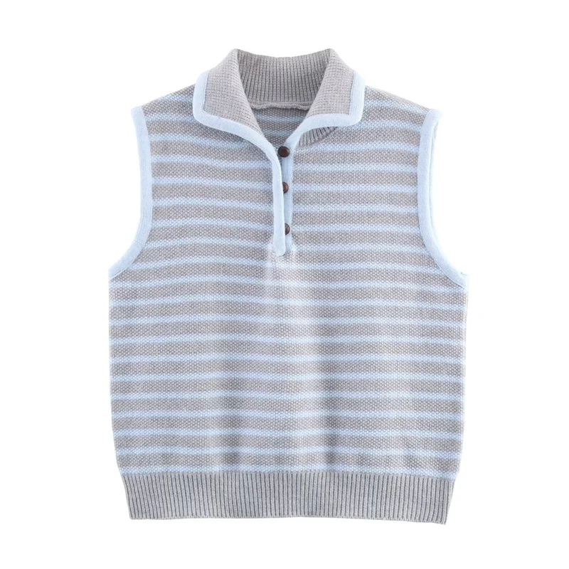 Women's Top 2025 Autumn New Style Gray-Blue Striped Sleeveless Simple Basic Vest Casual Fashion Easy to Match
Women's Top 2025 Autumn New Style Gray-Blue Striped Sleeveless Simple Basic Vest Casual Fashion Easy to Match