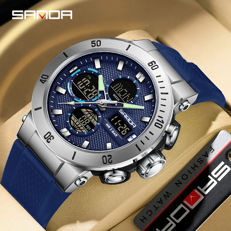 SANDA 6191 New Men's Watch Multifunctional Countdown Stopwatch Waterproof Luminous Electronic Alarm Watches for Men Reloj Hombre
SANDA 6191 New Men's Watch Multifunctional Countdown Stopwatch Waterproof Luminous Electronic Alarm Watches for Men Reloj Hombre