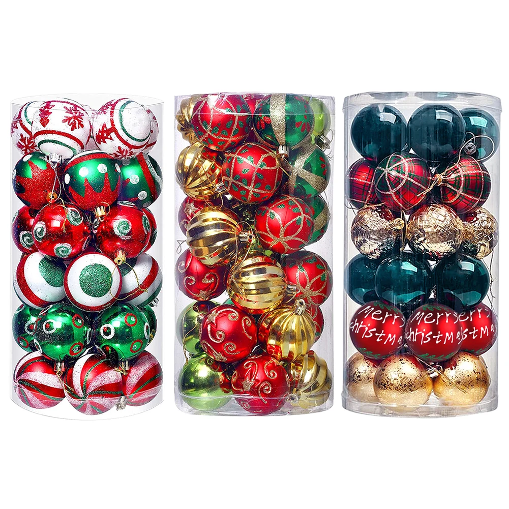 30Pcs Christmas Ball Plastic 2.36 Inch Xmas Tree Baubles Set Shatterproof Xmas Round Balls Ornaments Holiday Wedding Party Decor
30Pcs Christmas Ball Plastic 2.36 Inch Xmas Tree Baubles Set Shatterproof Xmas Round Balls Ornaments Holiday Wedding Party Decor