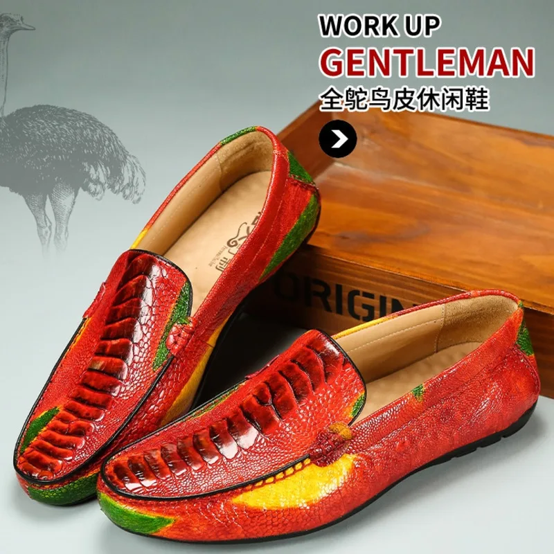 New High-end Comfortable Genuine Lazy Fashionable Ostrich Leather Men's Men Casual Boat Shoes Leather Suede Oxford Loafers Shoes
New High-end Comfortable Genuine Lazy Fashionable Ostrich Leather Men's Men Casual Boat Shoes Leather Suede Oxford Loafers Shoes