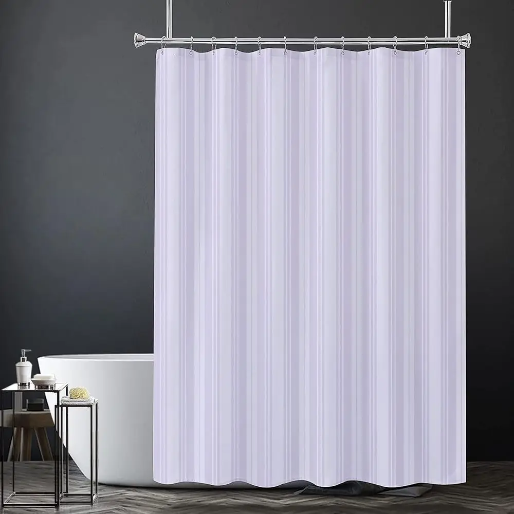 Занавеска для душа с подвесным кольцом 52 x 96 дюймов, ванная комната, гостиничный класс, водоотталкивающая, полиэстер в белую полоску, 1 панель, крючки нет
Занавеска для душа с подвесным кольцом 52 x 96 дюймов, ванная комната, гостиничный класс, водоотталкивающая, полиэстер в белую полоску, 1 панель, крючки нет