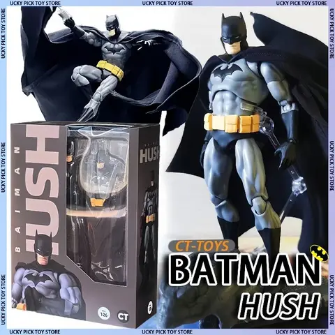 Novo ct brinquedos hush batman mafex 126 figura de ação batman dc liga da justiça estatueta o cavaleiro das trevas coleção brinquedo do miúdo presente