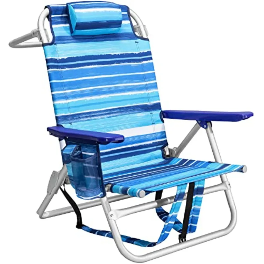 Beach chairs for adults: heavy-duty folding camping chairs with large pockets cup holder adjustable height towel rack; blue ide
Beach chairs for adults: heavy-duty folding camping chairs with large pockets cup holder adjustable height towel rack; blue ide