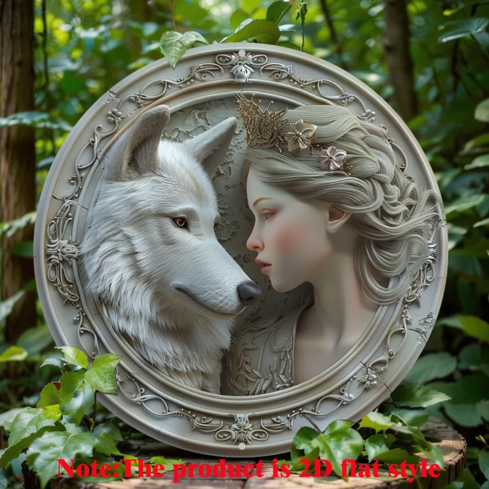 2D Flat Print Girl and Wolf Sign, Round Aluminum Metal Decor Sign, Perfect for Home, Wall Decoration Halloween Thanksgiving Gift
2D Flat Print Girl and Wolf Sign, Round Aluminum Metal Decor Sign, Perfect for Home, Wall Decoration Halloween Thanksgiving Gift