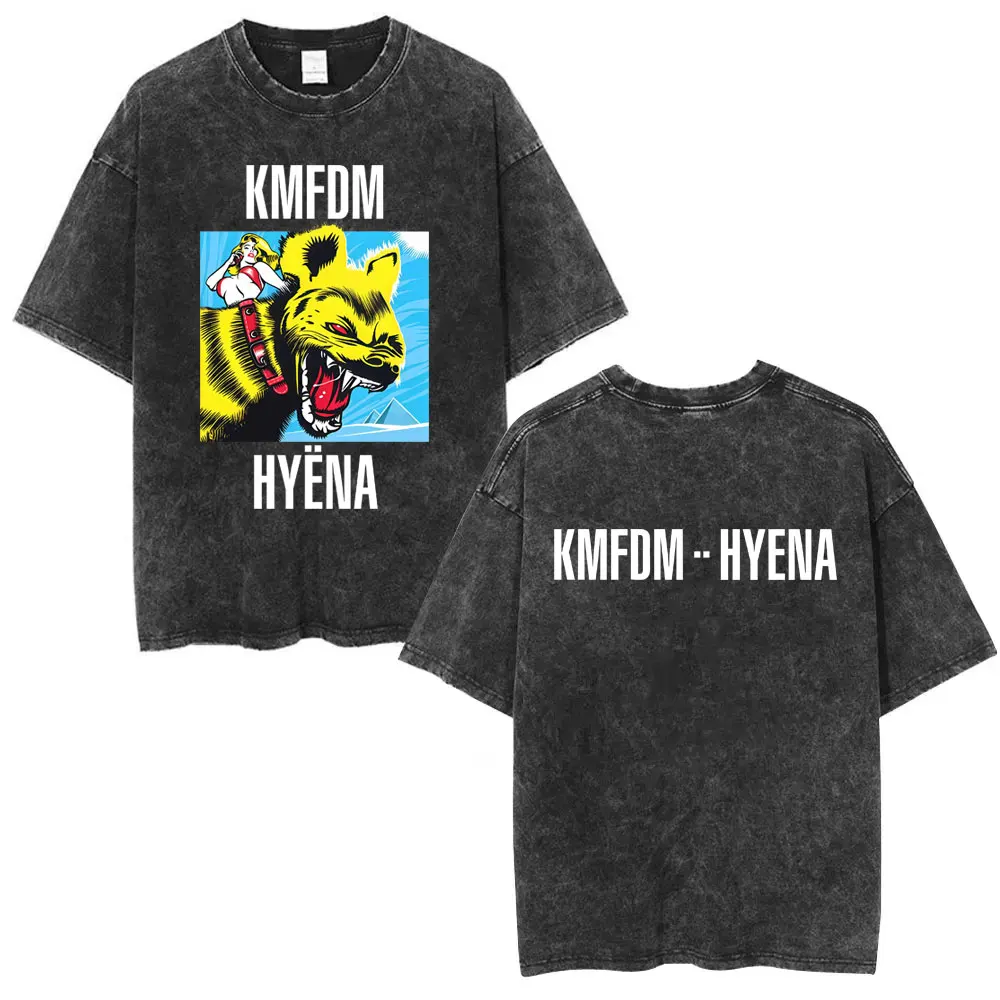 Washed Vintage Rock Band Kmfdm Hyena Graphic Print T-shirt Men Women Retro Gothic Punk Streetwear Male Casual Cotton T Shirts
Washed Vintage Rock Band Kmfdm Hyena Graphic Print T-shirt Men Women Retro Gothic Punk Streetwear Male Casual Cotton T Shirts
