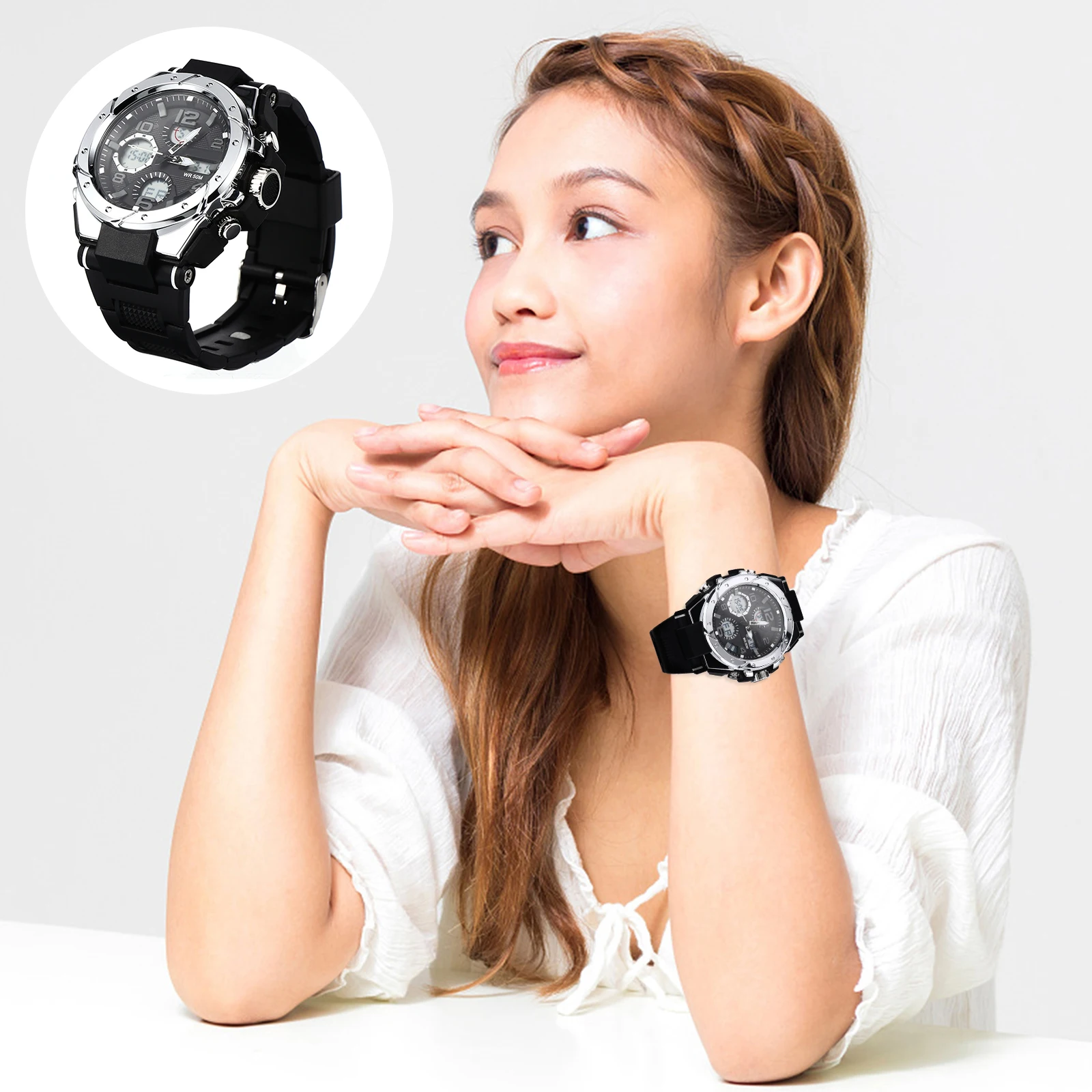 Stainless Steel Resin Watch Waterproof Business Luminous Male Female Adjustable Strap Durable Practical Outdoor Use Elegant
Stainless Steel Resin Watch Waterproof Business Luminous Male Female Adjustable Strap Durable Practical Outdoor Use Elegant