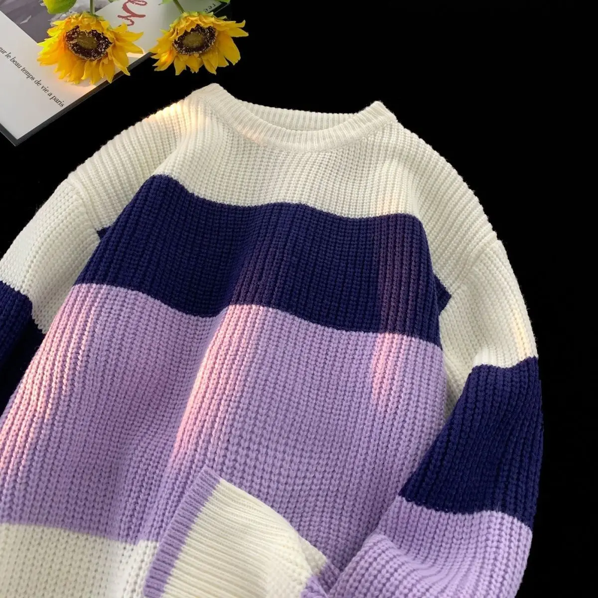 Purple striped loose lazy style Japanese retro sweater men's oversize autumn and winter bottoming sweater high-end y2k clothing
Purple striped loose lazy style Japanese retro sweater men's oversize autumn and winter bottoming sweater high-end y2k clothing
