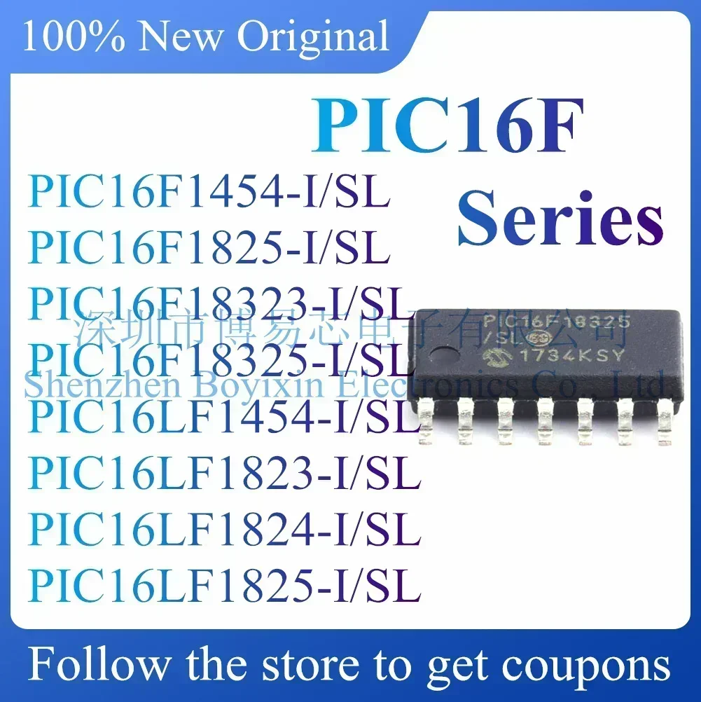 PIC16F1454 PIC16F1825 PIC16F18323 PIC16F18325 PIC16LF1454 PIC16LF1823 PIC16LF1824 PIC16LF1825-I/SL Standard version
PIC16F1454 PIC16F1825 PIC16F18323 PIC16F18325 PIC16LF1454 PIC16LF1823 PIC16LF1824 PIC16LF1825-I/SL Standard version