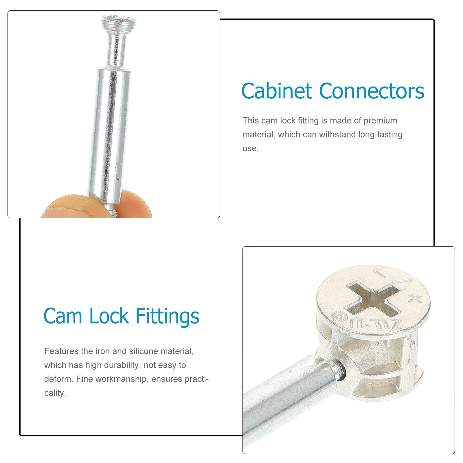 1Set Cam Lock Fittings Furniture Connector Eccentric Cam and Bolt Dowel Cabinet Connectors High Durability Resistant Corrosion 
1Set Cam Lock Fittings Furniture Connector Eccentric Cam and Bolt Dowel Cabinet Connectors High Durability Resistant Corrosion
