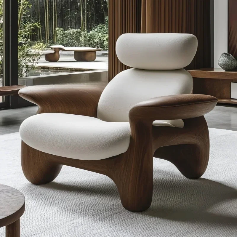New Chinese style solid wood art leisure chair designer soft decoration creative special-shaped hotel model room sofa chair la
New Chinese style solid wood art leisure chair designer soft decoration creative special-shaped hotel model room sofa chair la