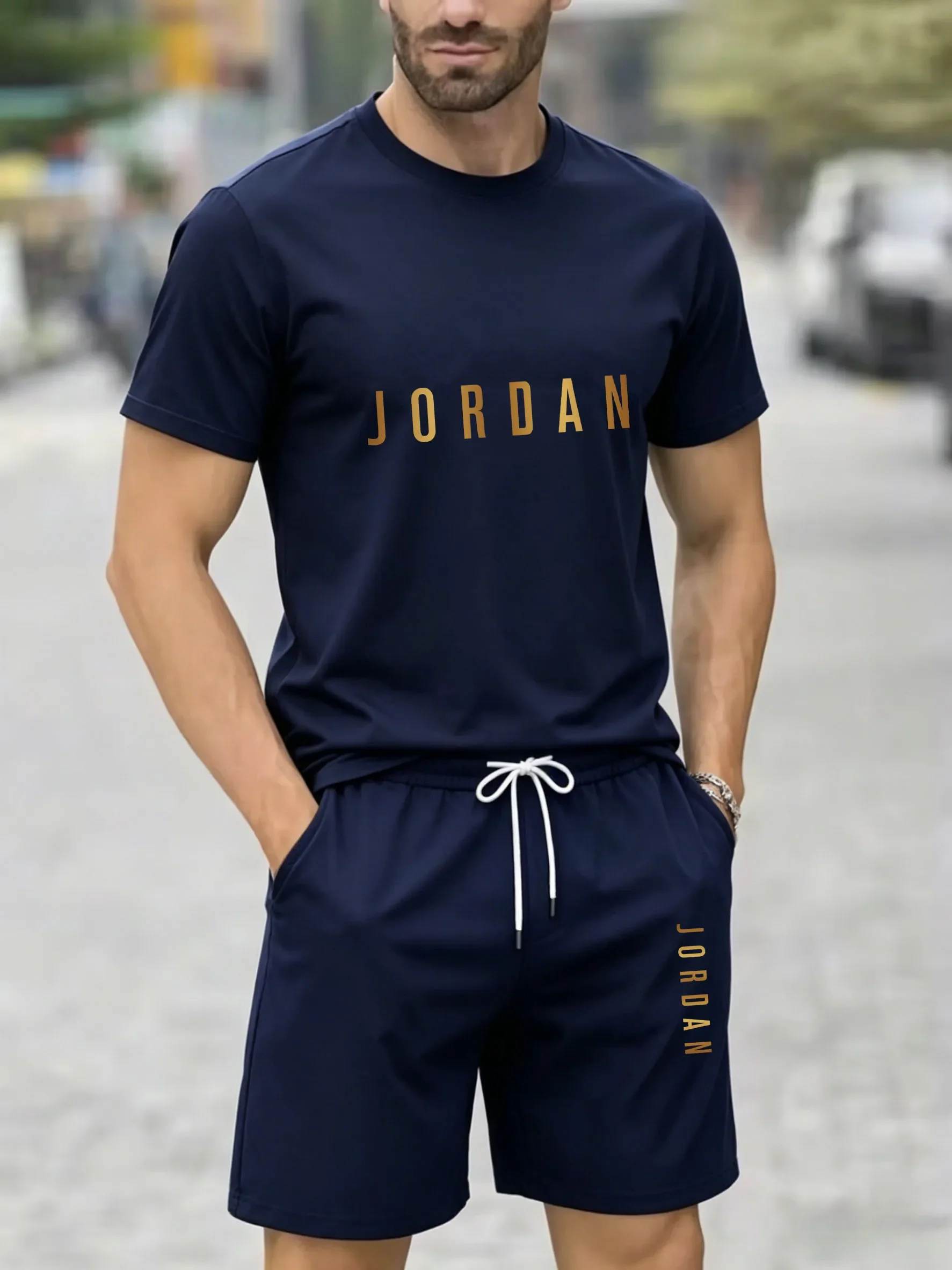 Summer Fashion Trendy Casual Sports Two Piece Set Youth Men's Short Sleeved T-shirt+Shorts Set
Summer Fashion Trendy Casual Sports Two Piece Set Youth Men's Short Sleeved T-shirt+Shorts Set